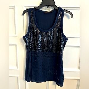 Limited navy sequin tank size large